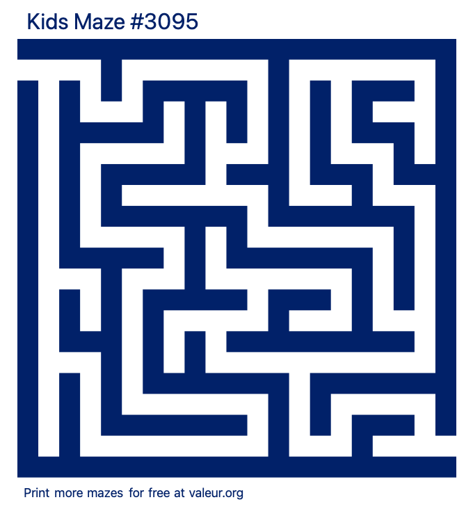 Free Printable Kids Maze number 3095