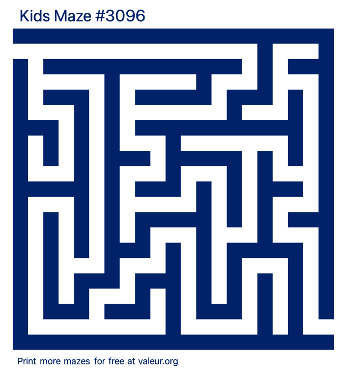 Free Printable Kids Maze number 3096