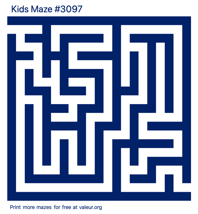 Free Printable Kids Maze number 3097