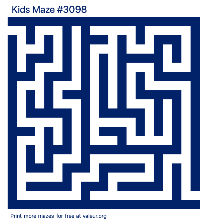 Free Printable Kids Maze number 3098