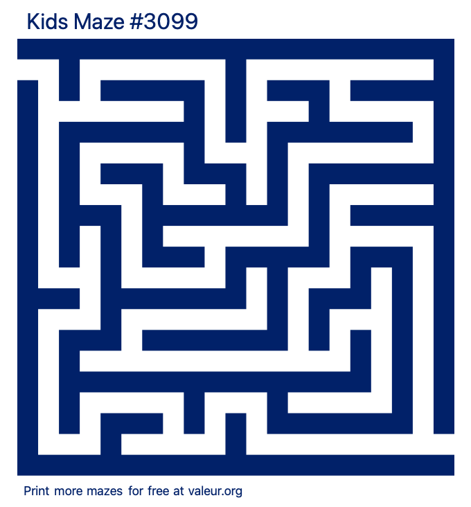 Free Printable Kids Maze number 3099