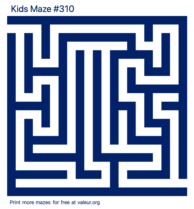 Free Printable Kids Maze number 310