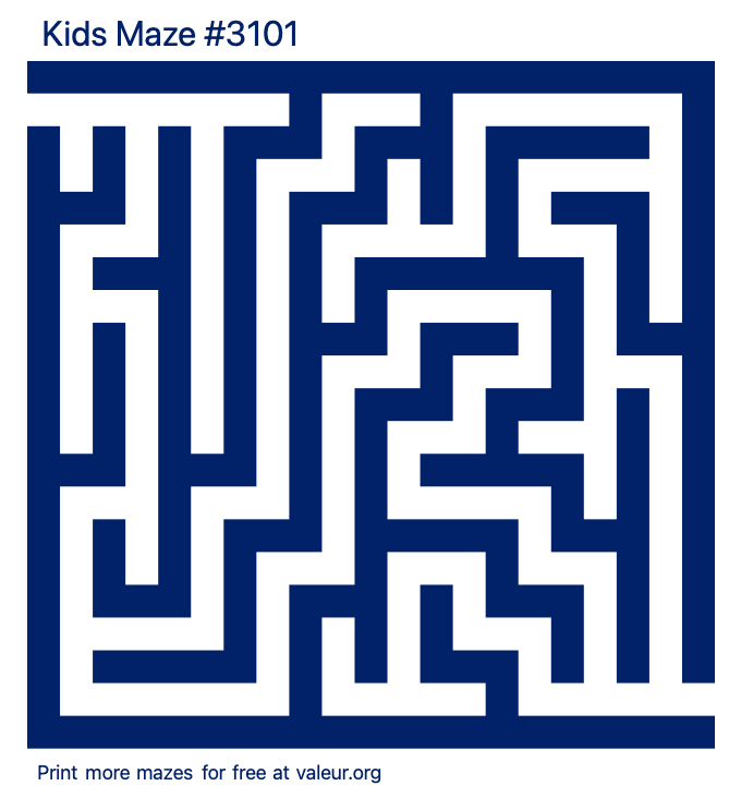 Free Printable Kids Maze number 3101