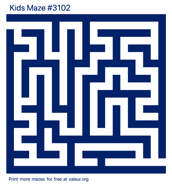 Free Printable Kids Maze number 3102