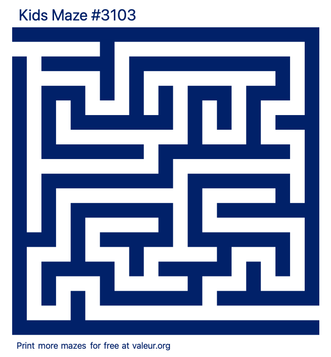 Free Printable Kids Maze number 3103