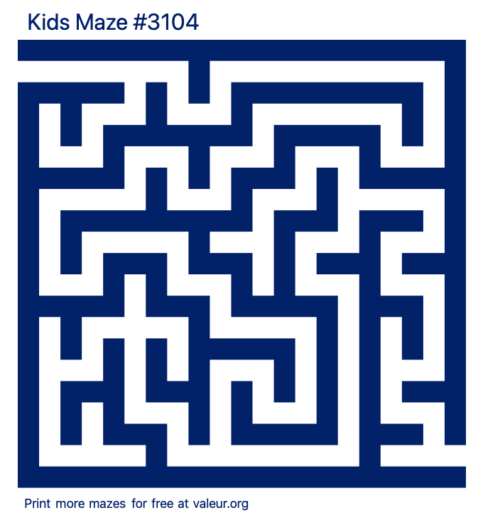 Free Printable Kids Maze number 3104