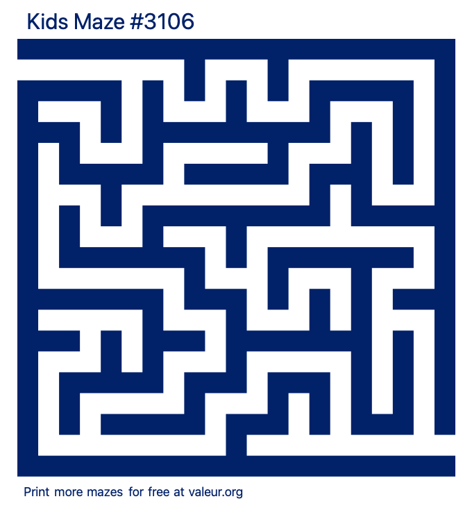 Free Printable Kids Maze number 3106