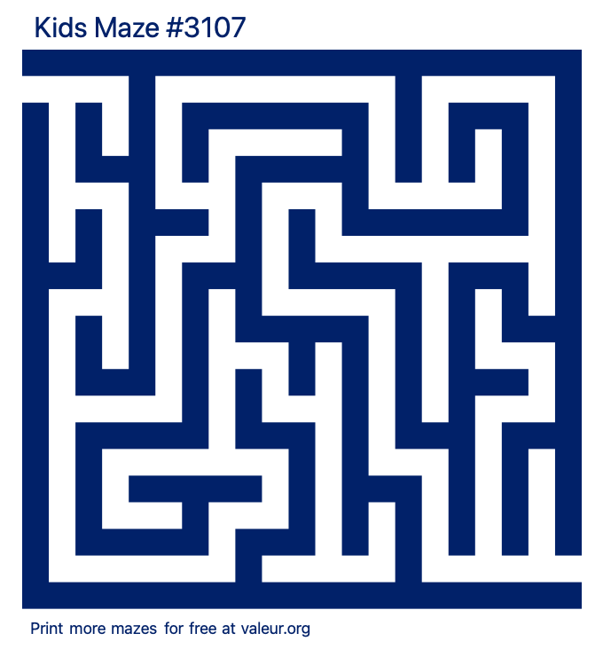 Free Printable Kids Maze number 3107