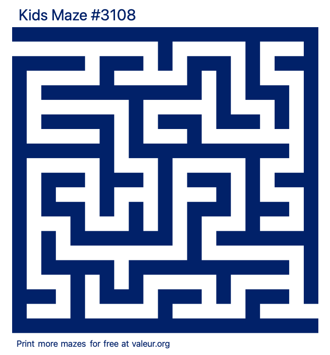 Free Printable Kids Maze number 3108