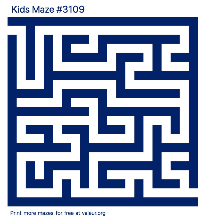 Free Printable Kids Maze number 3109