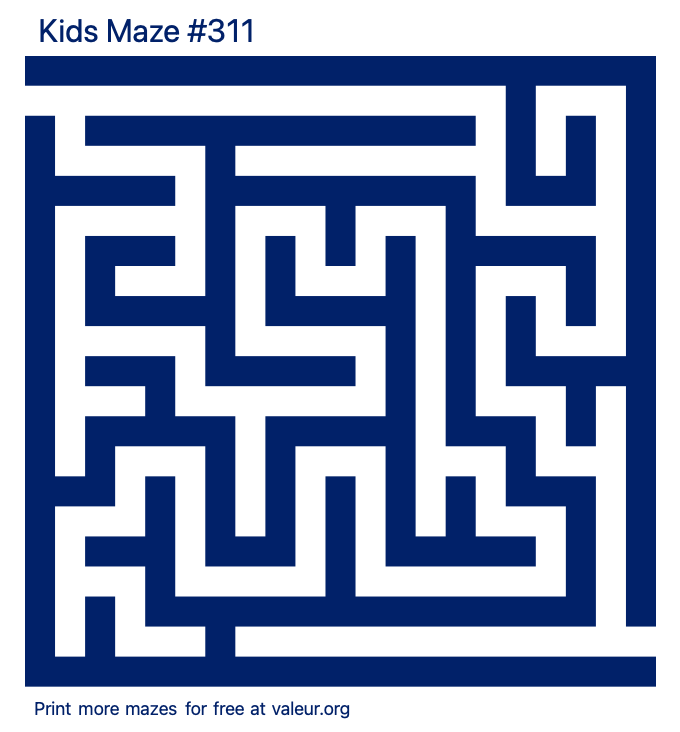 Free Printable Kids Maze number 311