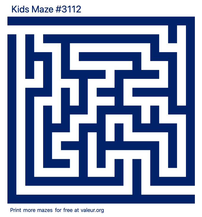 Free Printable Kids Maze number 3112