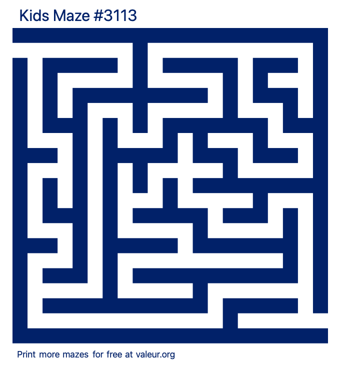 Free Printable Kids Maze number 3113