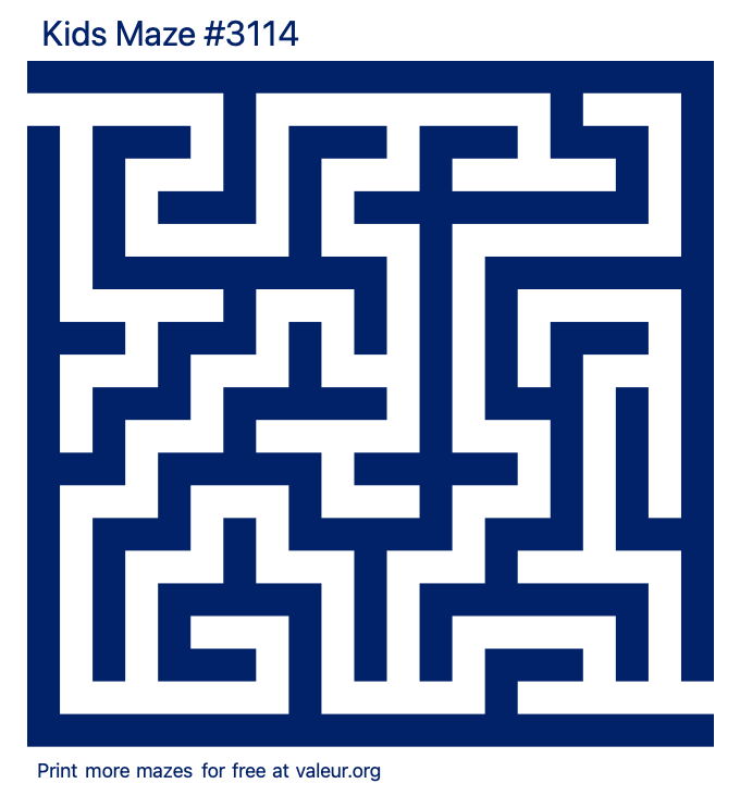 Free Printable Kids Maze number 3114