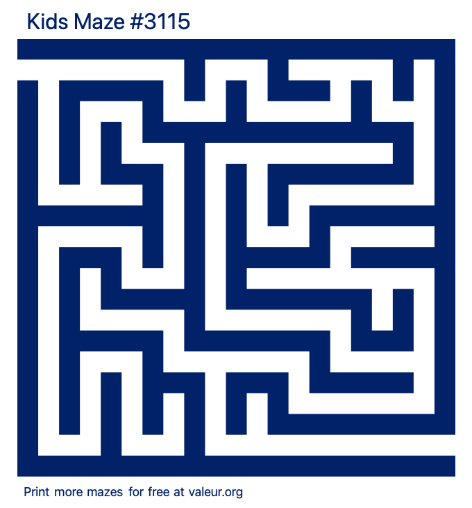 Free Printable Kids Maze number 3115