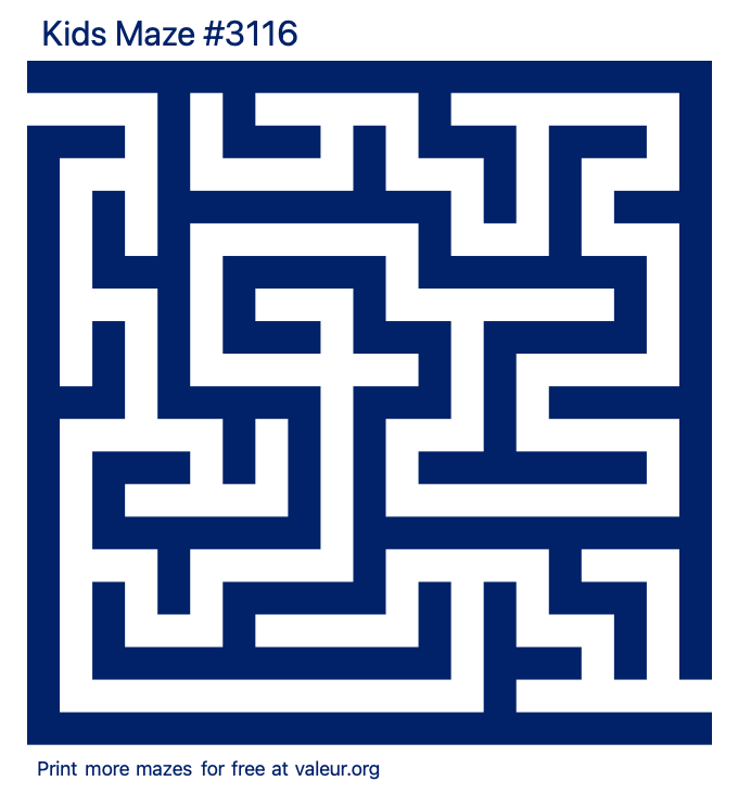 Free Printable Kids Maze number 3116