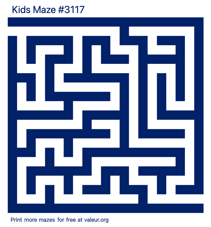 Free Printable Kids Maze number 3117