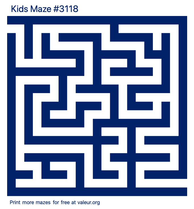 Free Printable Kids Maze number 3118