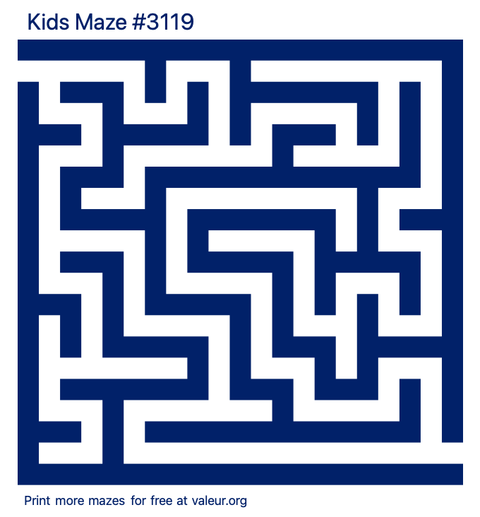 Free Printable Kids Maze number 3119