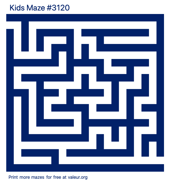 Free Printable Kids Maze number 3120