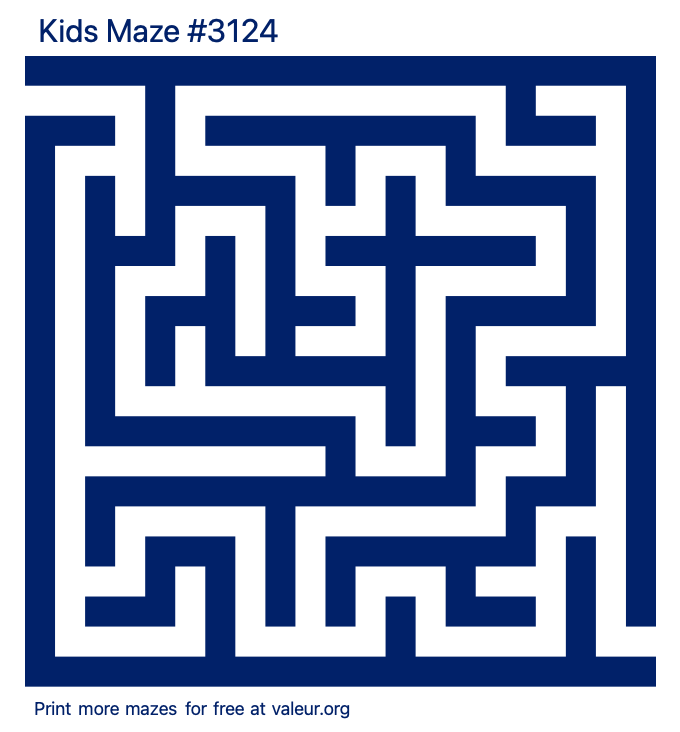 Free Printable Kids Maze number 3124