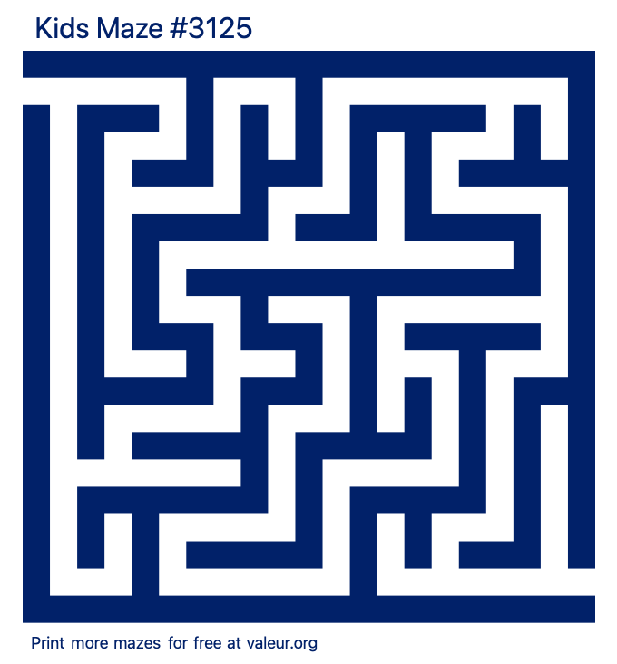 Free Printable Kids Maze number 3125