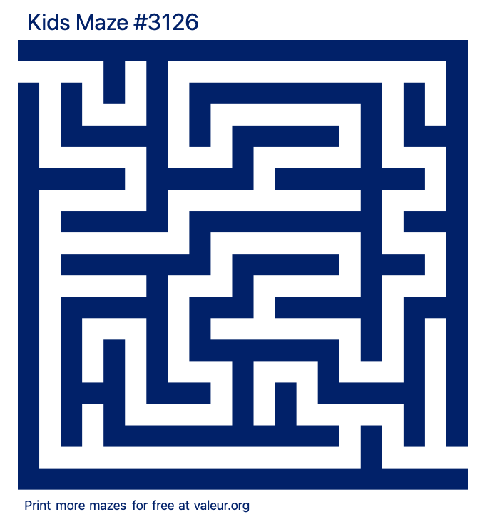 Free Printable Kids Maze number 3126