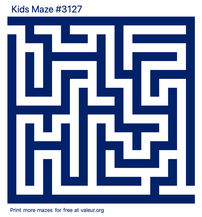 Free Printable Kids Maze number 3127