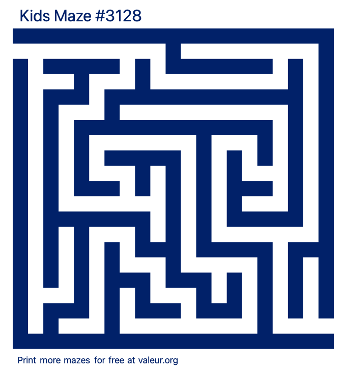 Free Printable Kids Maze number 3128