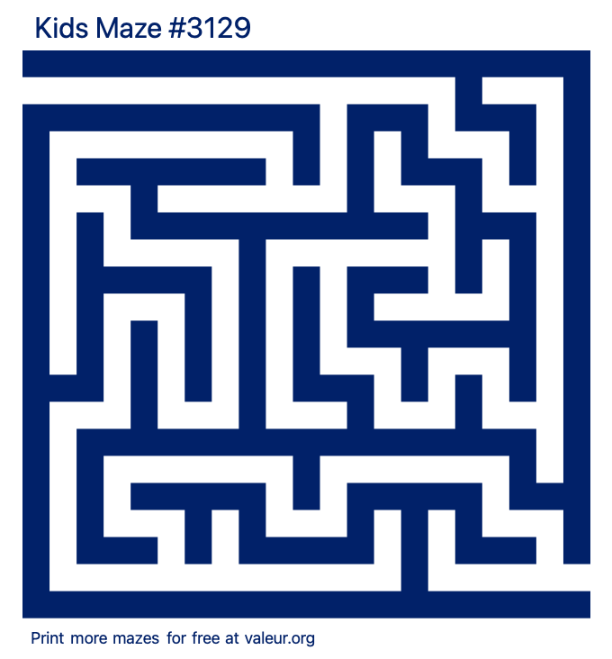 Free Printable Kids Maze number 3129