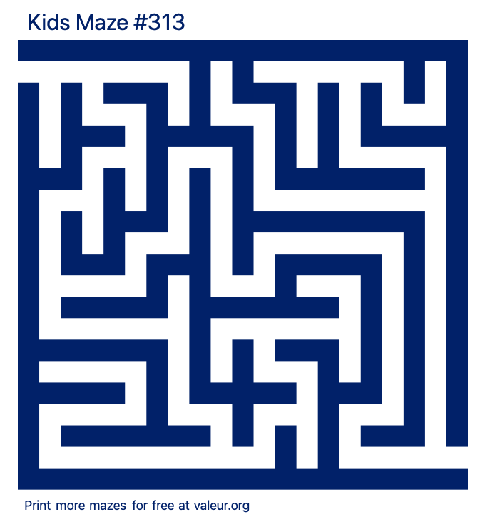 Free Printable Kids Maze number 313