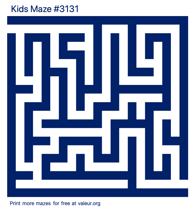 Free Printable Kids Maze number 3131