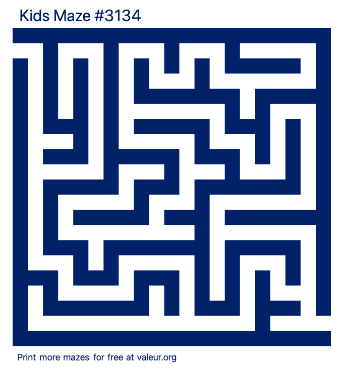 Free Printable Kids Maze number 3134