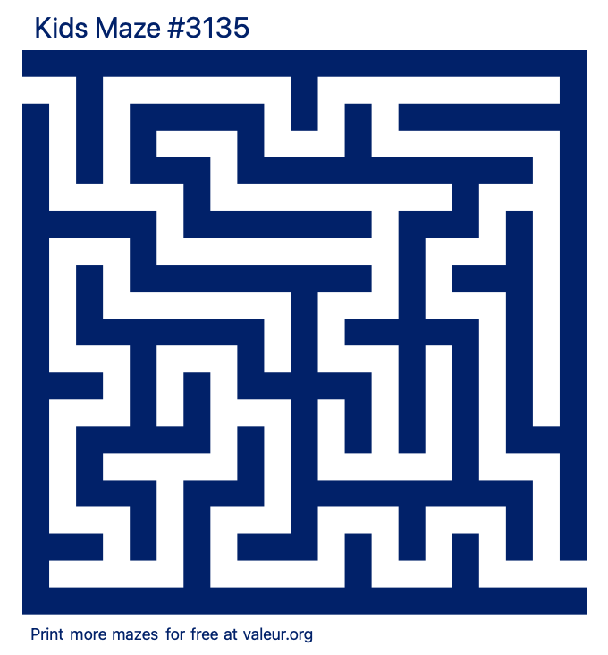 Free Printable Kids Maze number 3135