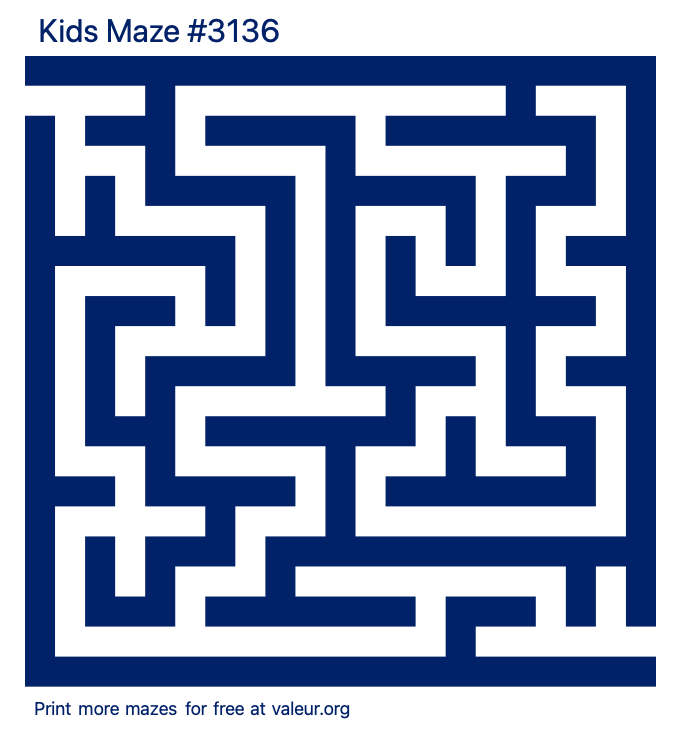 Free Printable Kids Maze number 3136