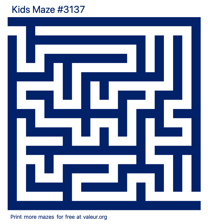 Free Printable Kids Maze number 3137