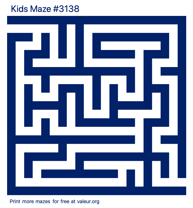 Free Printable Kids Maze number 3138