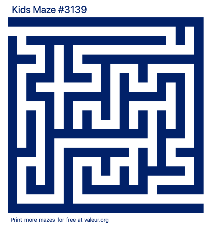 Free Printable Kids Maze number 3139