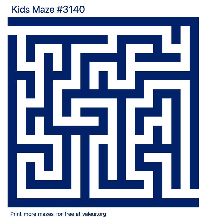 Free Printable Kids Maze number 3140