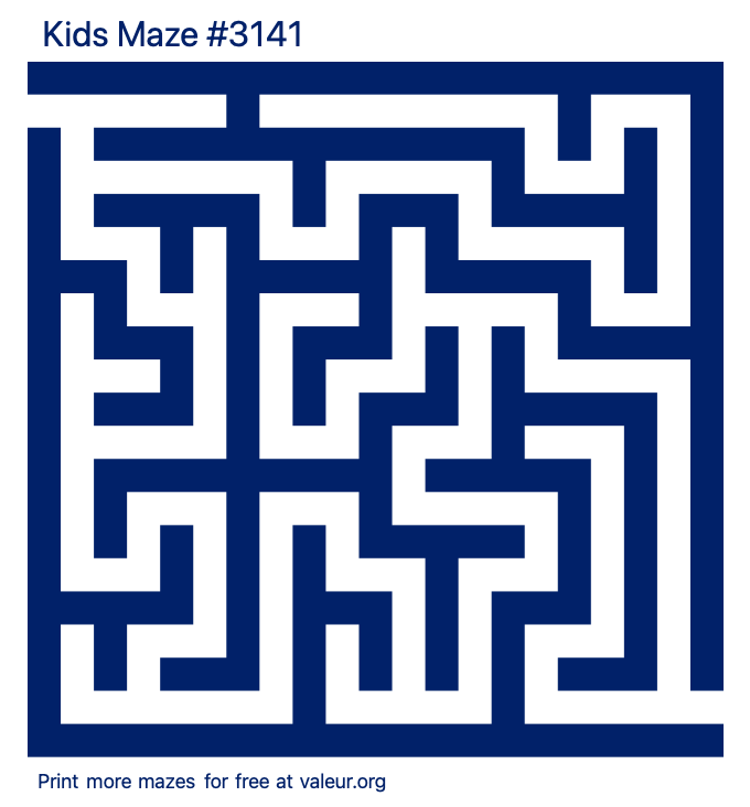 Free Printable Kids Maze number 3141