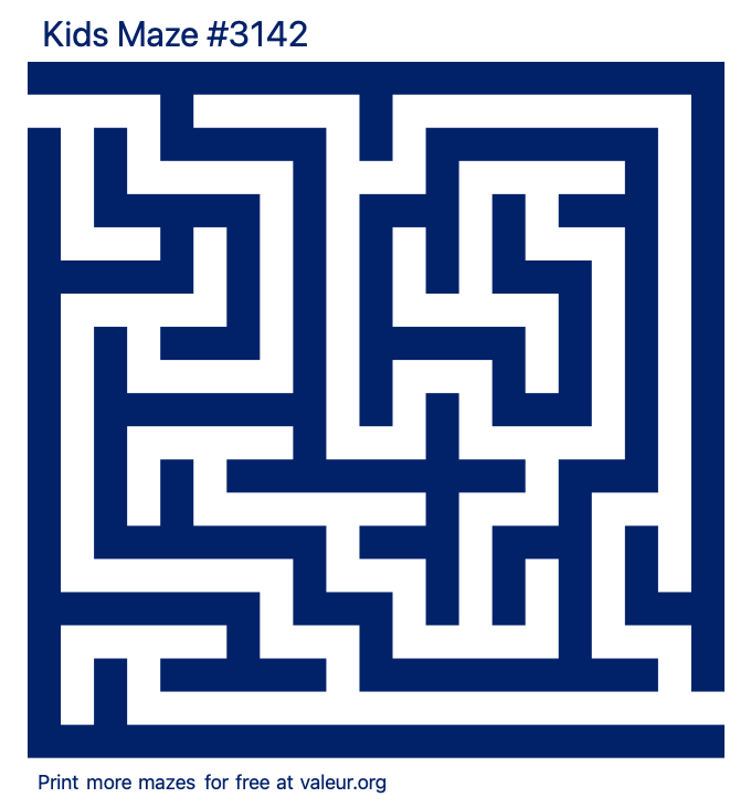 Free Printable Kids Maze number 3142