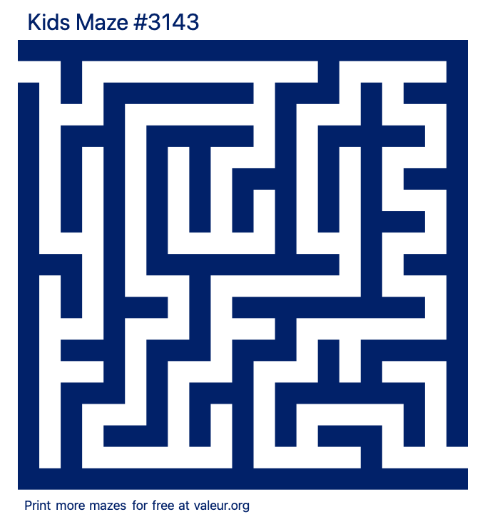 Free Printable Kids Maze number 3143