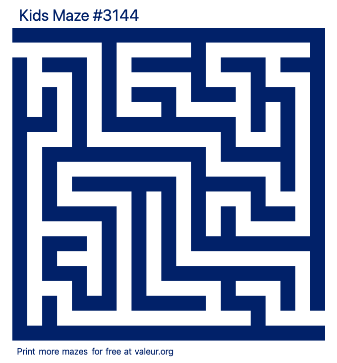 Free Printable Kids Maze number 3144