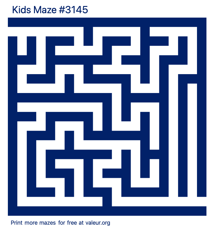 Free Printable Kids Maze number 3145