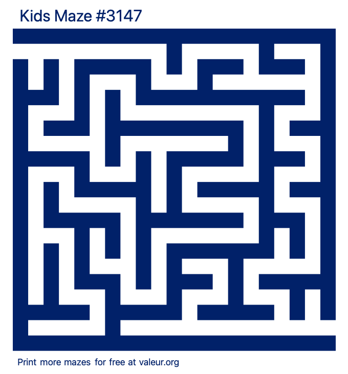 Free Printable Kids Maze number 3147