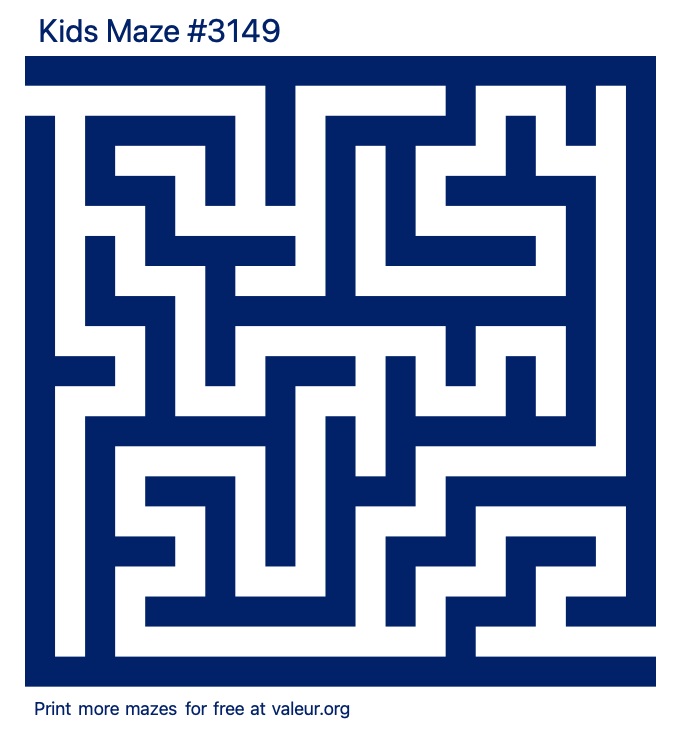 Free Printable Kids Maze number 3149