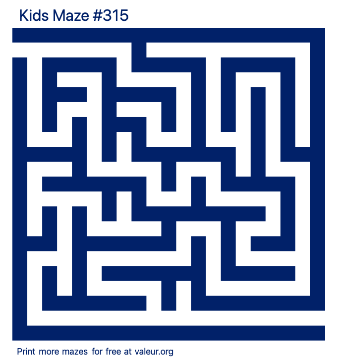Free Printable Kids Maze number 315
