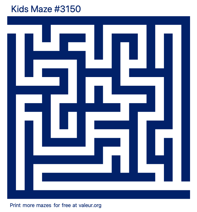 Free Printable Kids Maze number 3150