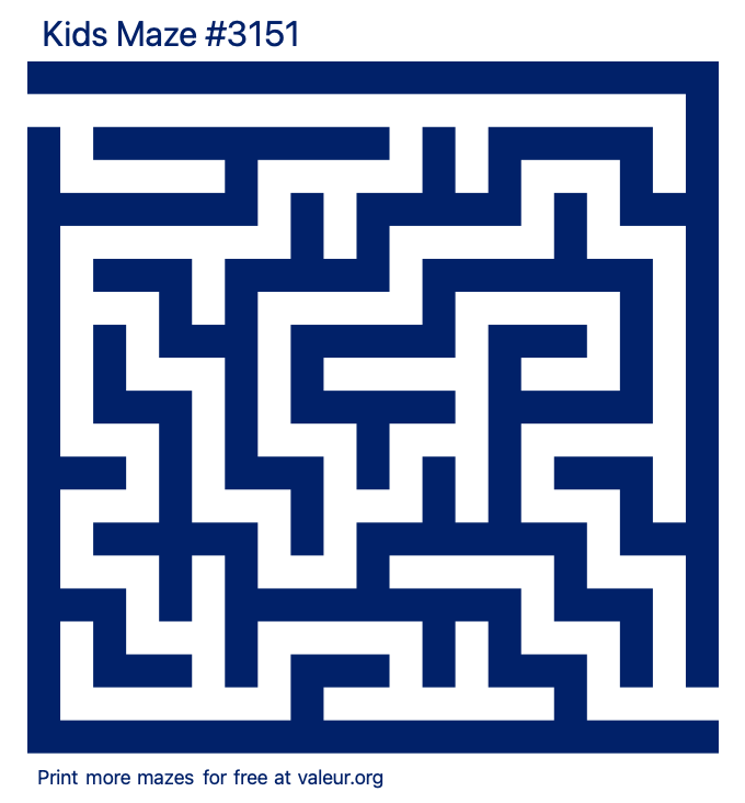 Free Printable Kids Maze number 3151