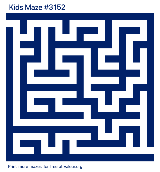 Free Printable Kids Maze number 3152